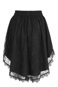 Black Lace Asymmetrical Skirt – Vintage Goth Style