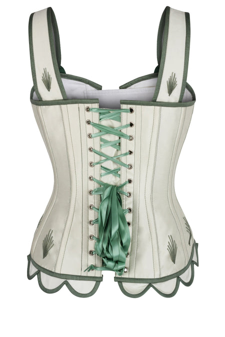Willow Whisper Embroidered Overbust Corset with Shoulder Straps