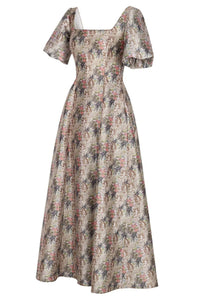 Floral Bloom Corset Dress with Flutter Sleeves