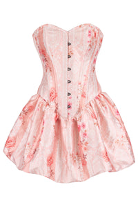 Blush Rose Garden Corset Dress with Bubble Skirt