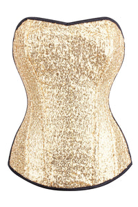 Corset Story WTS534 GOLD SEQUIN AND BLACK SATIN INSTANT SHAPE OVERBUST