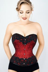 Corset Story C08 Burgundy Satin Couture Corset